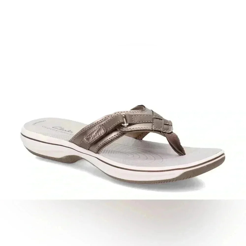 Clarks Women's Breeze Sea Pewter Synthetic 11 Wide